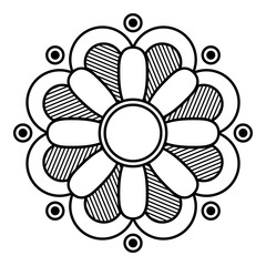 Mandala decorative round ornament. Can be used for greeting card, phone case print, etc. Hand drawn background, vector isolated on white. EPS 10 