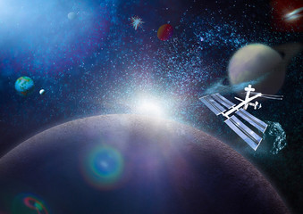 Cosmic art, science fiction wallpaper. Beauty of deep space. Billions of galaxies in the universe.