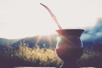 Chimarrão, or mate, is a characteristic drink of the culture of southern South America bequeathed...