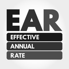 EAR - Effective Annual Rate acronym, business concept background