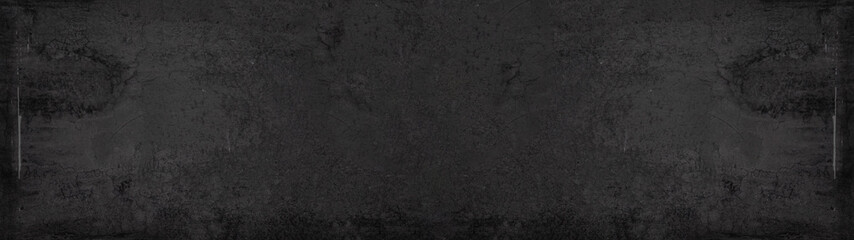 Black stone concrete texture background anthracite panorama banner long	