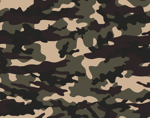 Fototapeta premium Camouflage military seamless vector print pattern.