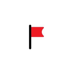 red flag icon. Isolated on white background. Flat vector