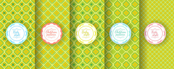 Kids colorful seamless pattern. Cute Baby design background.