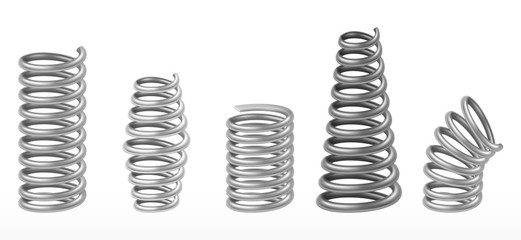 Realistic metal springs, chrome spiral bounce wire