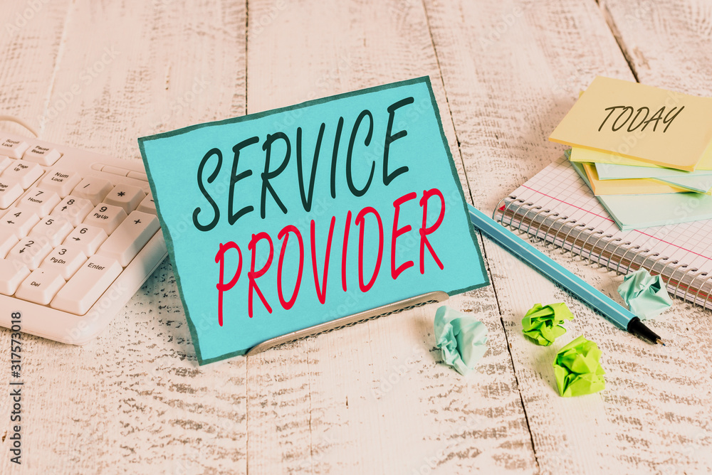 Poster handwriting text service provider. conceptual photo a company that provides subscribers access to th