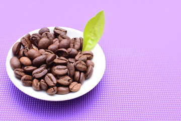  Coffee beans from the mountains of Colombia on colorful backgrounds