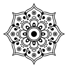 Abstract mandala for coloring page