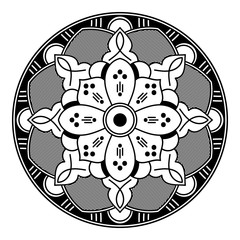 Abstract mandala for coloring page