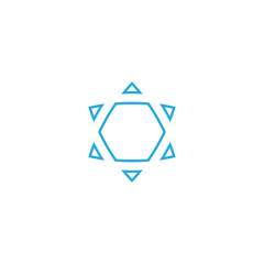 David star icon. Israel flag symbol. Logo design element