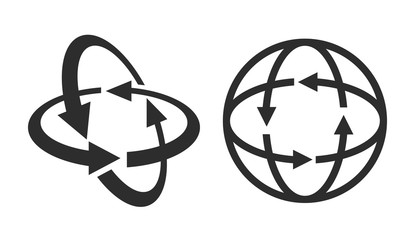 Rotation angle 360 degrees vector icon