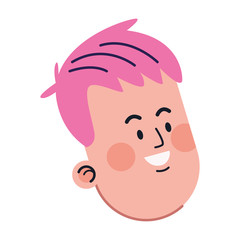cartoon man with pink hair icon