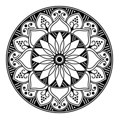 Abstract mandala for coloring page