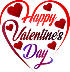 Happy Valentines Day typography poster with handwritten calligraphy text, isolated on white background. Vector Illustration