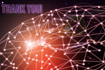 Conceptual hand writing showing Thank You. Concept meaning polite expression used when...
