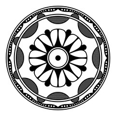 Abstract mandala for coloring page