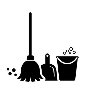 Cleaning tools vector icon