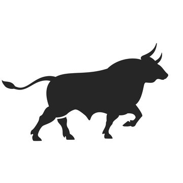 Wild angry bull vector icon