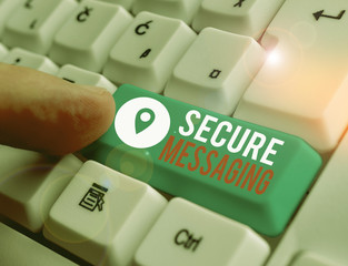 Word writing text Secure Messaging. Business photo showcasing protect critical data when sent...