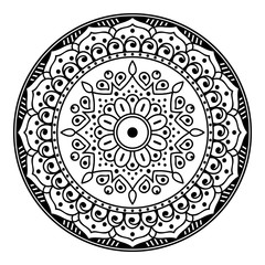 Abstract mandala for coloring page