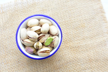  Pistachios with natural green leaf
