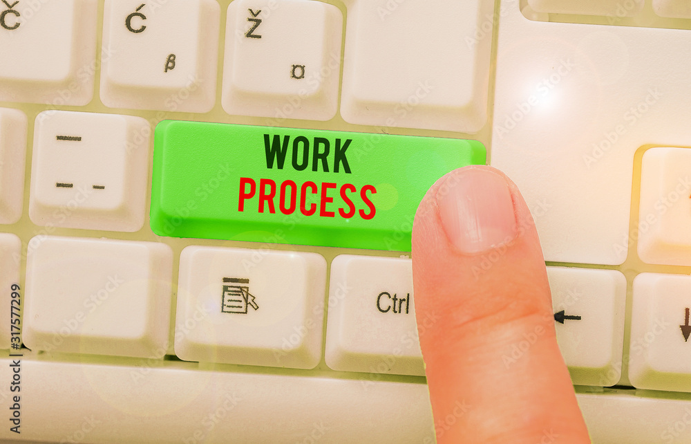 Fototapete handwriting text work process. conceptual photo standard procedures how to handle a particular job r