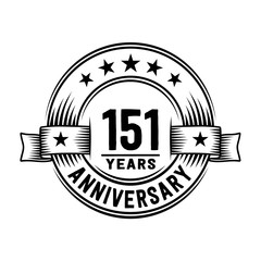 151 years anniversary celebration logotype. Vector and illustration.