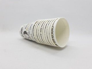 Colorful Based Tea Coffee Juice Disposable Paper Glass Cup in White Isolated Background