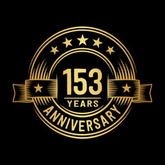 153 years anniversary celebration logotype. Vector and illustration.