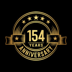 154 years anniversary celebration logotype. Vector and illustration.