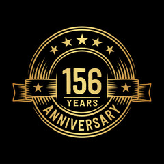 156 years anniversary celebration logotype. Vector and illustration.