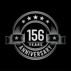 156 years anniversary celebration logotype. Vector and illustration.