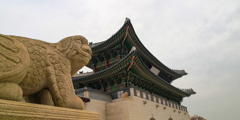 Beautiful roof and ornaments in Korean Palace