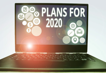 Fototapeta premium Word writing text Plans For 2020. Business photo showcasing an intention or decision about what one is going to do