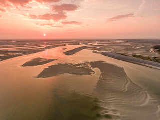 Survol de la baie de Somme au niveau du Hourdel