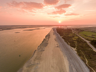 Survol de la baie de Somme au niveau du Hourdel