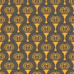 seamless gray abstract pattern on an orange background. patchwork, Wallpaper