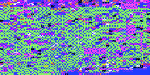 Abstract webpunk and vaporwave style background with pixelated glitched screen. Generative computer art.