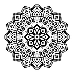 Abstract mandala for coloring page