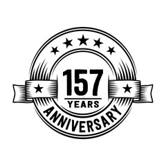 Fototapeta premium 157 years anniversary celebration logotype. Vector and illustration.