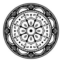 Abstract mandala for coloring page