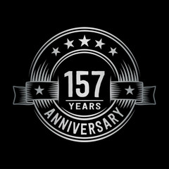 Fototapeta premium 157 years anniversary celebration logotype. Vector and illustration.