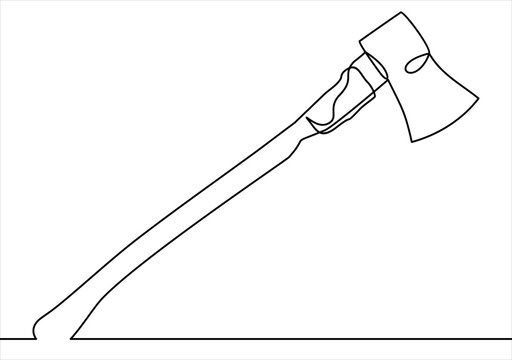 recommend clip art: axe. vector illustration.One continuous line drawing