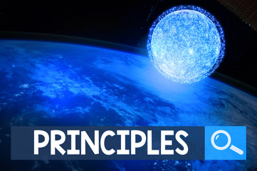 Word writing text Principles. Business photo showcasing fundamental truth that serves as the base...