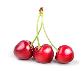 Cherries isolated on white background