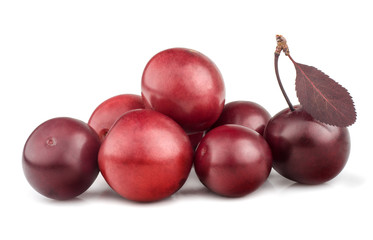 Cherry plums isolated on white