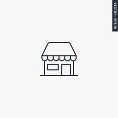 City shop, linear style sign for mobile concept and web design