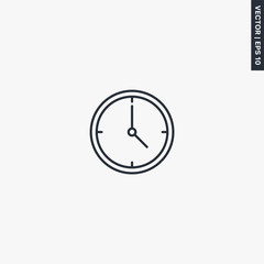 Clock, linear style sign for mobile concept and web design