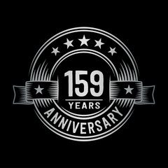 159 years anniversary celebration logotype. Vector and illustration.