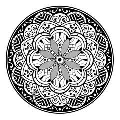 Abstract mandala for coloring page